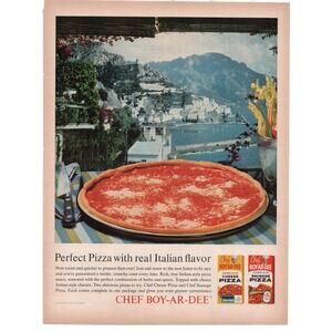 Chef Boy Ar Dee Pizza Kit Advertisement Vintage 1964 Cheese Sausage Italy Coast